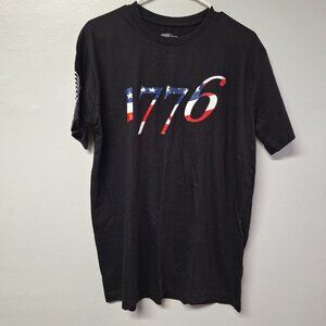 1776 USA American Flag Tee‎ Shirt Mens Large Black Short Sleeve Independance
